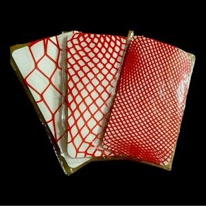3 Pack NWT Fishnet Tights, Red OS